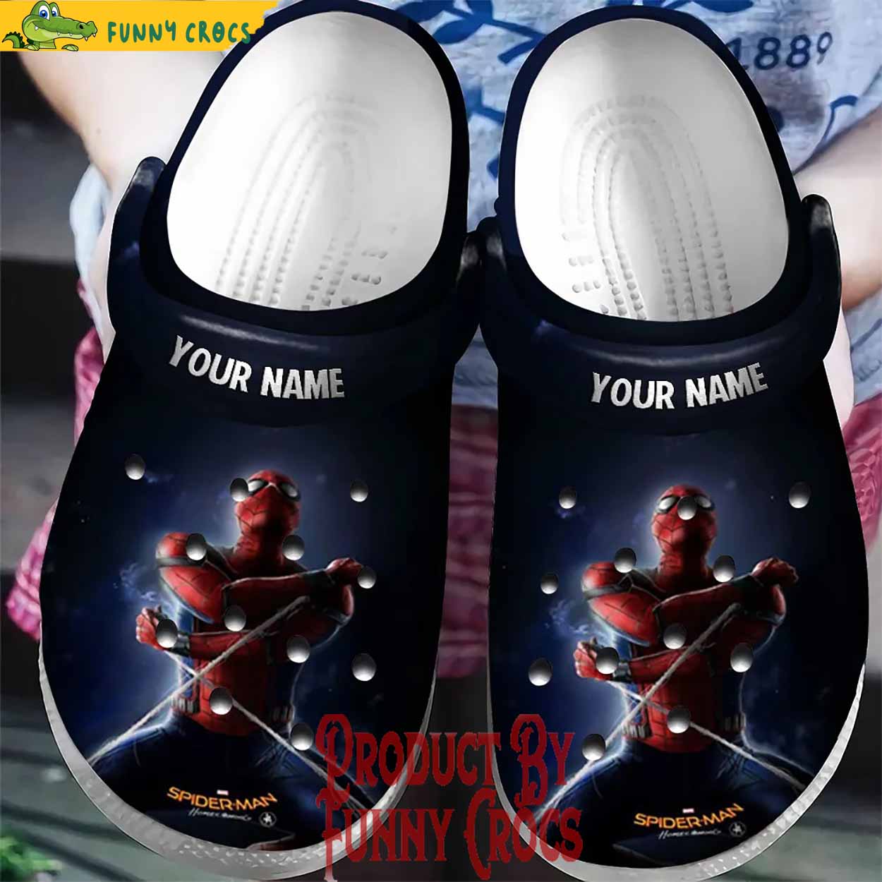 Personalized Spider Man Black Crocs Gifts For Adults