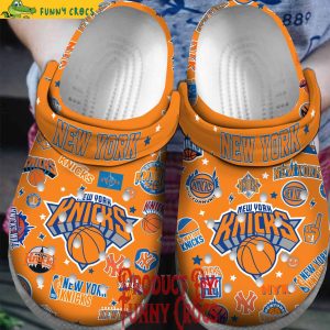 Premium New York Knicks NBA Orange Crocs Shoes 1