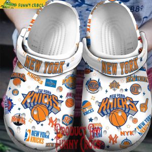 Premium New York Knicks NBA White Crocs Shoes