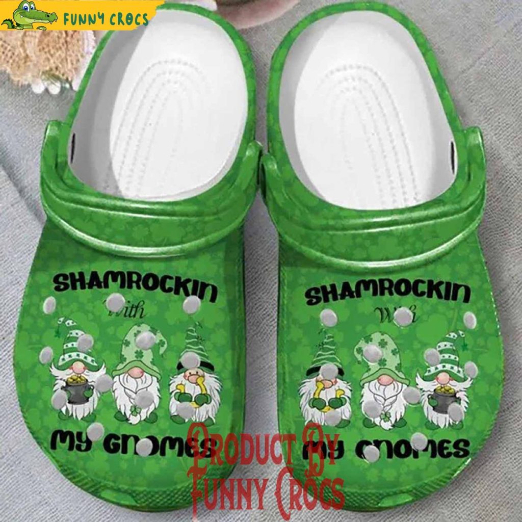 St Patrick's Day Shamrock With My Gnomies Crocs