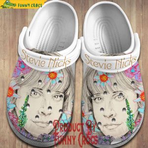 Stevie Nicks Face Art White Crocs 1