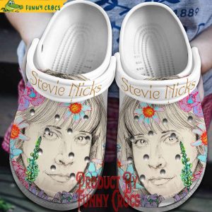 Stevie Nicks Face Art White Crocs 2