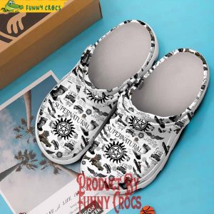 Supernatural Pattern White Crocs Shoes 2