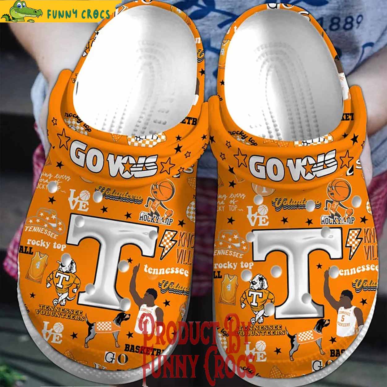 Tennessee Volunteers Basketball Orange Crocs Shoes