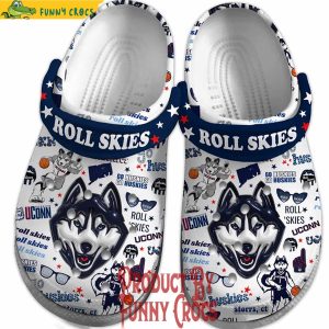 Uconn Huskies Roll Skies Basketball Crocs Shoes 1