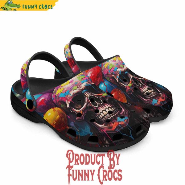 Colorful Balloons With Skull Crocs Shoes