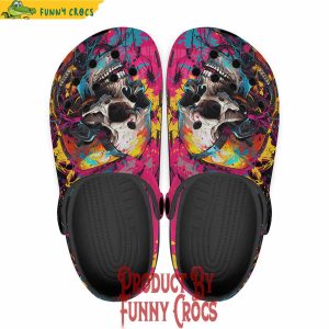 Colorful Cyberpunk Skull Crocs Shoes 1