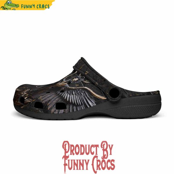Colorful Dark Gold Egyptian Phoenix Crocs Shoes