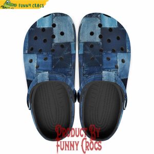 Colorful Denim Patchwork Crocs Shoes 1