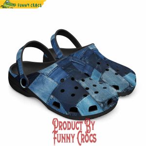 Colorful Denim Patchwork Crocs Shoes 5