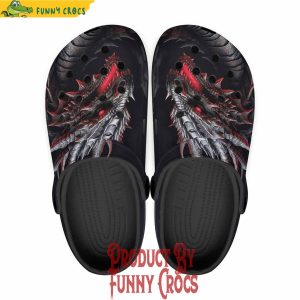 Colorful Dragon Head With Fire Crocs Shoes 1