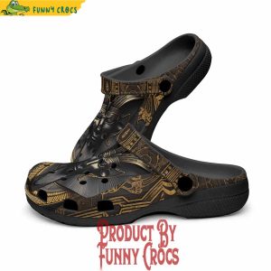 Colorful Egypt Anubis-Cat Gold And Black Stone Crocs Shoes
