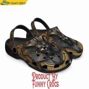 Colorful Egypt Anubis Cat Gold And Black Stone Crocs Shoes 3