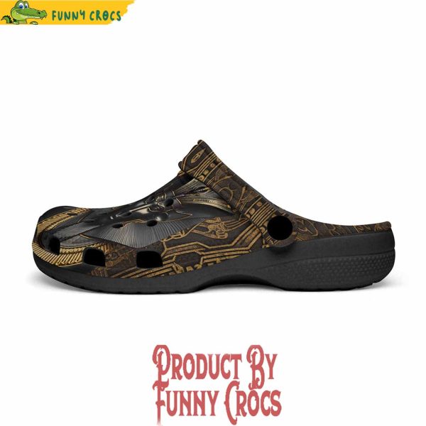 Colorful Egypt Anubis-Cat Gold And Black Stone Crocs Shoes