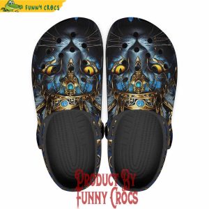 Colorful Egyptian Cat With Crown Crocs Shoes 1
