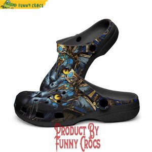 Colorful Egyptian Cat With Crown Crocs Shoes