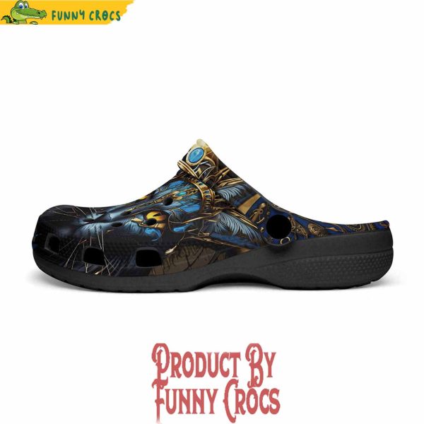 Colorful Egyptian Cat With Crown Crocs Shoes