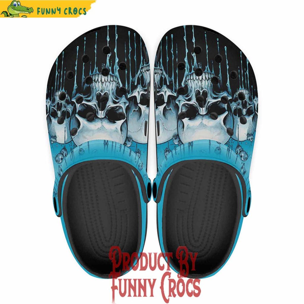 Colorful Expressionistic Skulls Drip Crocs Shoes