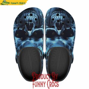 Colorful Fantasy Blue Smoke Skull Crocs Shoes 1