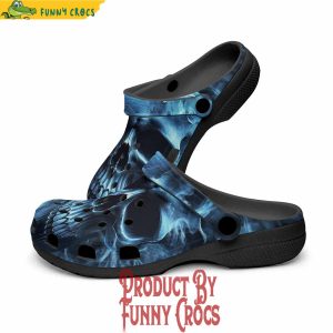Colorful Fantasy Blue Smoke Skull Crocs Shoes 2