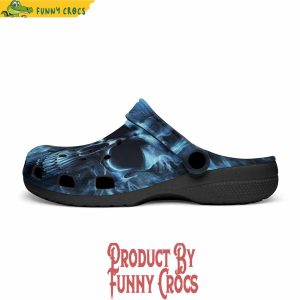 Colorful Fantasy Blue Smoke Skull Crocs Shoes 4