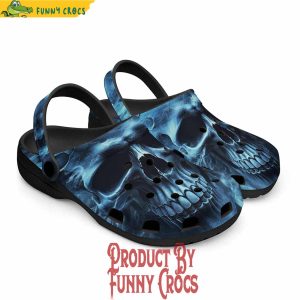 Colorful Fantasy Blue Smoke Skull Crocs Shoes 5