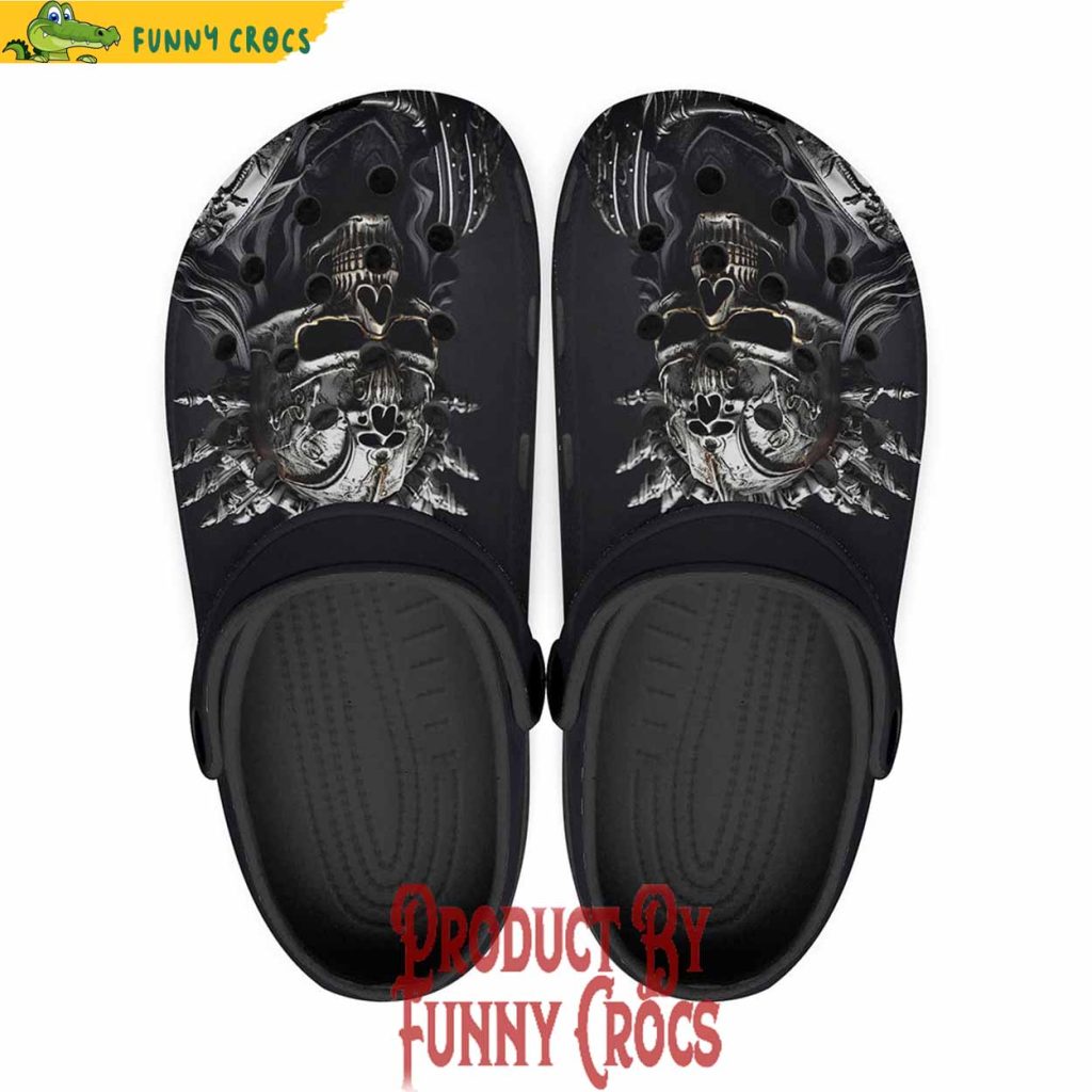 Colorful Fantasy Samurai Silver Skull Crocs Shoes