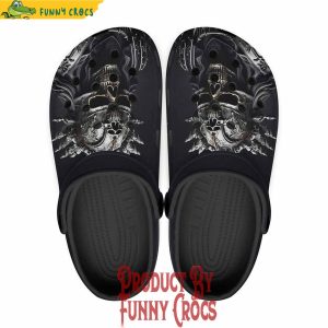 Colorful Fantasy Samurai Silver Skull Crocs Shoes 1