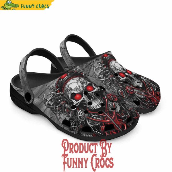 Colorful Fantasy Skull Mechanical Gears Crocs Shoes