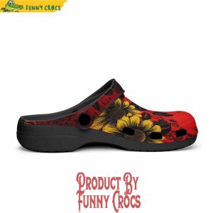 Colorful Floral Red Yellow Drawings Crocs Shoes 3