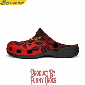 Colorful Floral Red Yellow Drawings Crocs Shoes 4