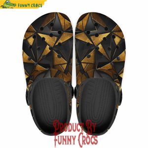 Colorful Gold And Black Triangles Artwork Crocs Shoes 1