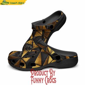Colorful Gold And Black Triangles Artwork Crocs Shoes