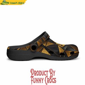 Colorful Gold And Black Triangles Artwork Crocs Shoes 3