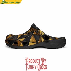 Colorful Gold And Black Triangles Artwork Crocs Shoes 4