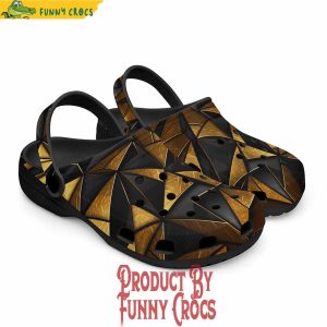 Colorful Gold And Black Triangles Artwork Crocs Shoes 5