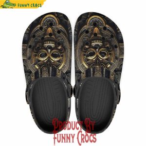 Colorful Gold And Brass Aztecs Symbolism Crocs Shoes 1