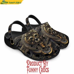 Colorful Gold And Brass Aztecs Symbolism Crocs Shoes 5