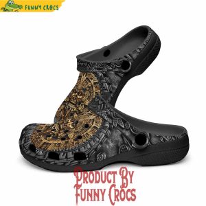Colorful Golden Ancient Aztec Art Crocs Shoes 2
