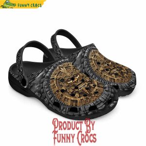 Colorful Golden Ancient Aztec Art Crocs Shoes 5