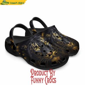 Colorful Golden And Black Tiger Head Crocs Shoes 5