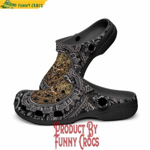 Colorful Golden Aztec Symbol Crocs Shoes