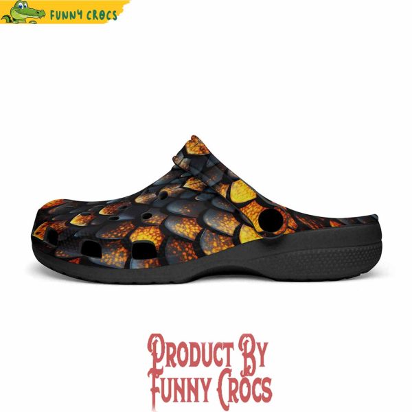 Colorful Golden Dragon Skin Crocs Shoes