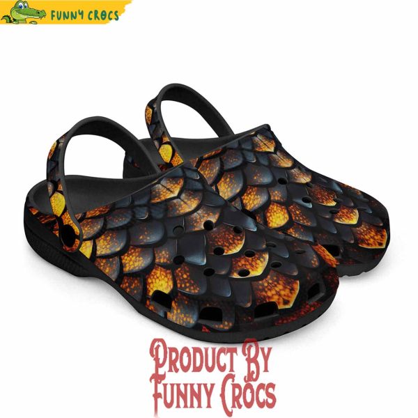 Colorful Golden Dragon Skin Crocs Shoes