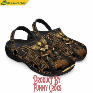 Colorful Golden Egyptian Stone Carvings Crocs Shoes 3