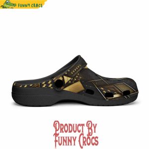 Colorful Golden Geometric Abstract Pattern Crocs Shoes 3