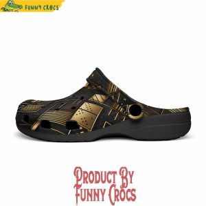 Colorful Golden Geometric Abstract Pattern Crocs Shoes 4