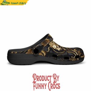 Colorful Golden Leaves And Lion Crocs Shoes 3