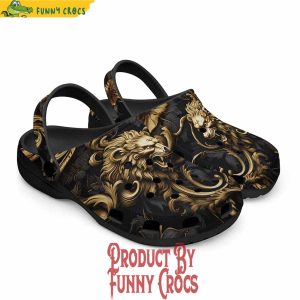 Colorful Golden Leaves And Lion Crocs Shoes 5