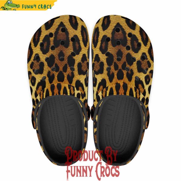 Colorful Golden Leopard Fur Crocs Shoes